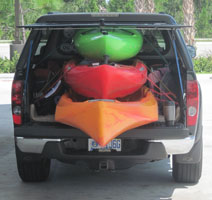 Mikes truck full of kayaks